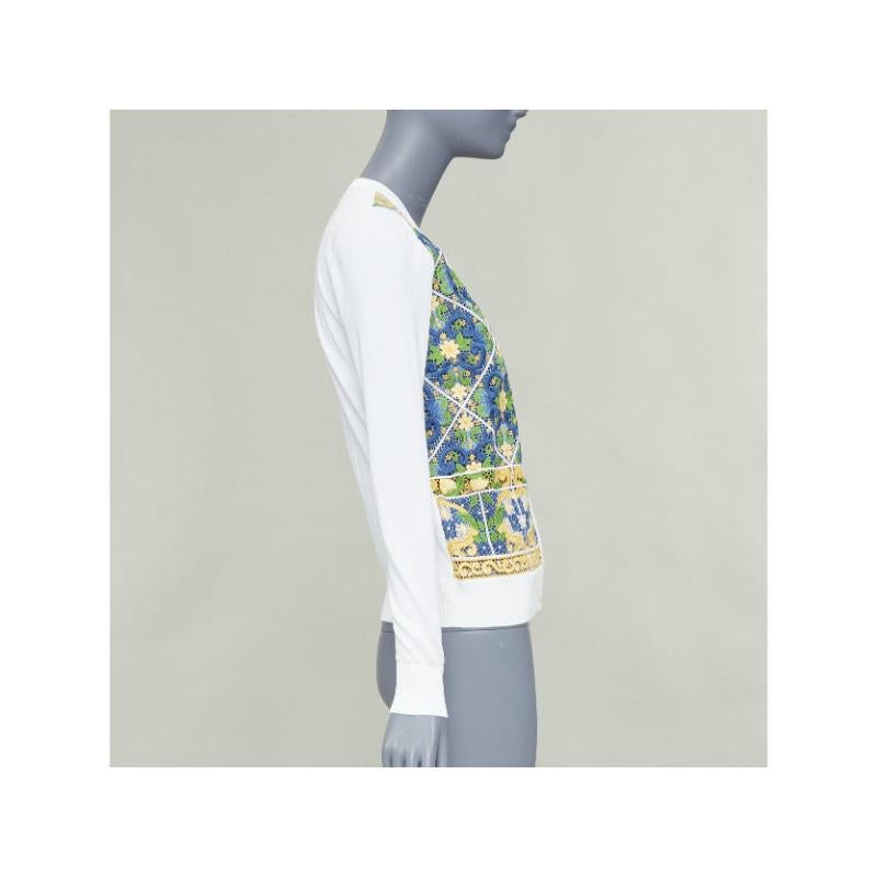 Gris Dolce & Gabbana Majolica broderie anglaise dentelle cardigan en coton crème IT40 S en vente