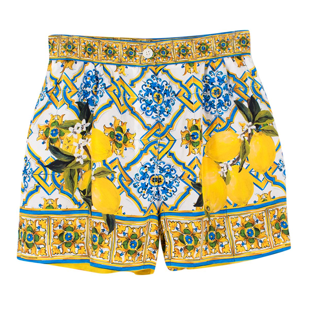 Skyldfølelse parade indendørs Dolce and Gabbana Majolica and Lemon-print Silk Shorts IT 40 at 1stDibs |  dolce and gabbana majolica shorts, dolce and gabbana shorts
