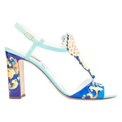 DOLCE 
Gabbana Imprimé floral Majolica embelli  Sandales à talon haut AT&T EU39