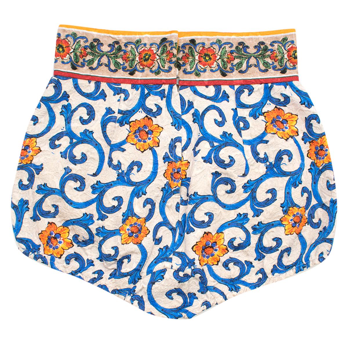 Dolce & Gabbana Majolica Print High Waisted Shorts

- Majolica print shorts 
- Very high waisted
- Push buttons and zip fastening to the back

Please note, these items are pre-owned and may show some signs of storage, even when unworn and unused.