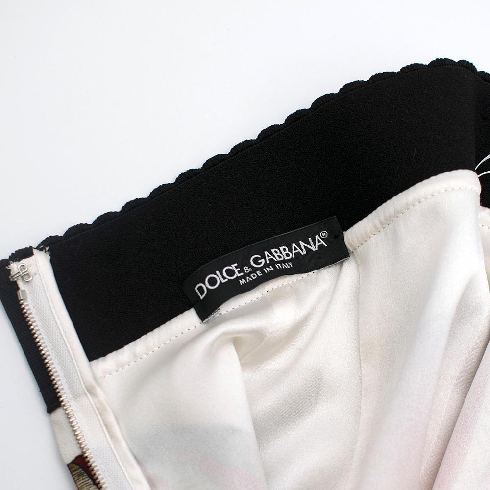 Beige Dolce & Gabbana Mandolin Print Pencil Skirt 42 IT