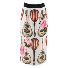 Used Dolce & Gabbana Mandolin Print Pencil Skirt 42 IT