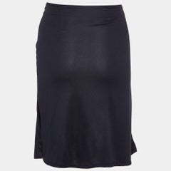 Dolce & Gabbana Mare Black Jersey Tie Detail Skirt XL