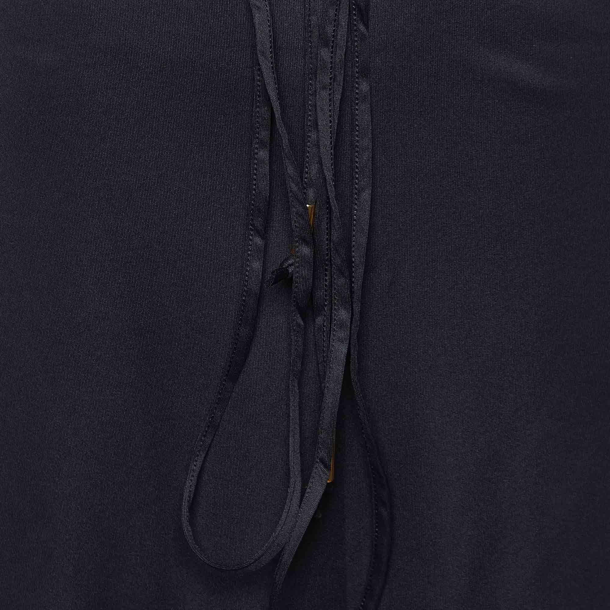 Dolce & Gabbana Mare Black Jersey Tie Detail Skirt XL In Good Condition For Sale In Dubai, Al Qouz 2