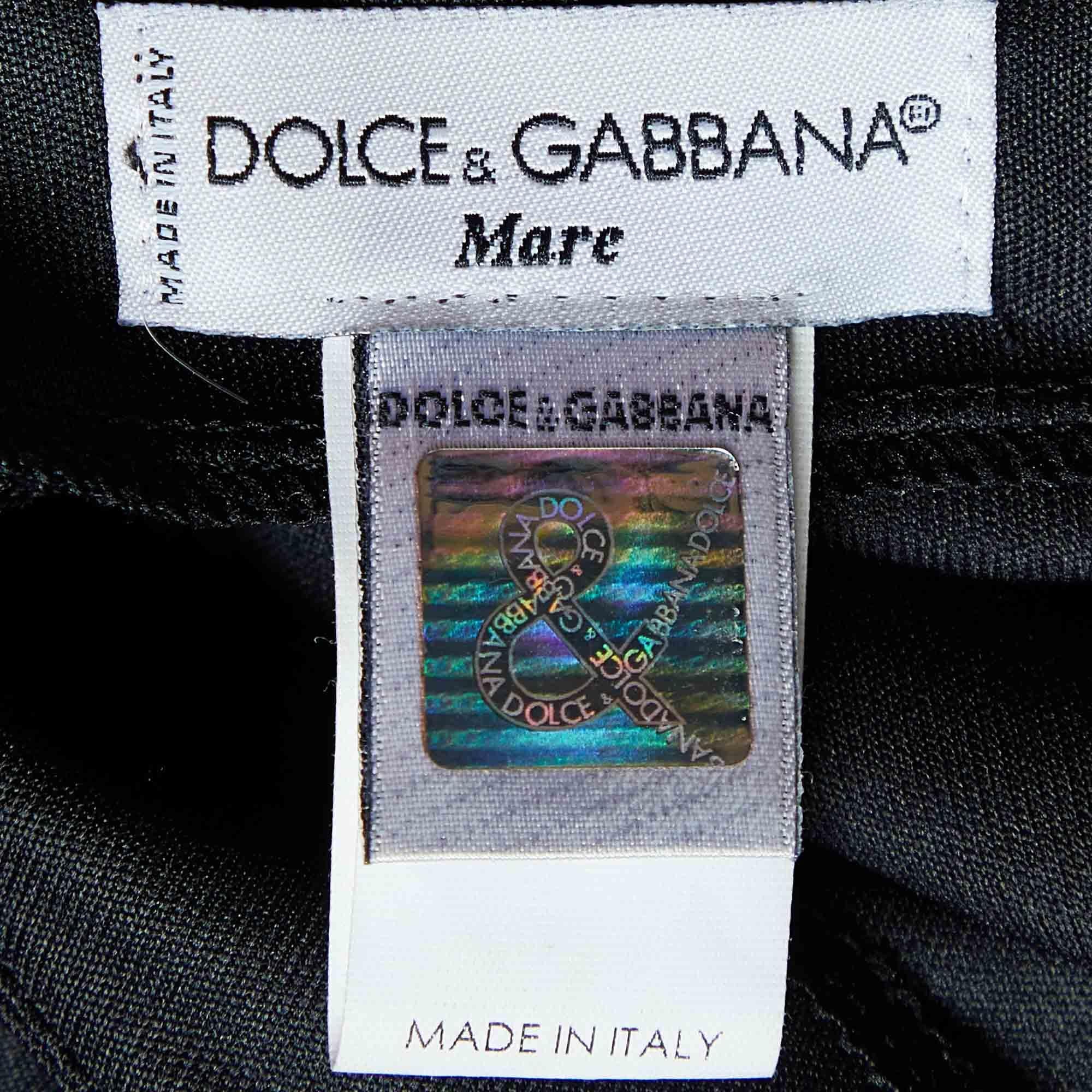Women's Dolce & Gabbana Mare Black Jersey Tie Detail Skirt XL For Sale