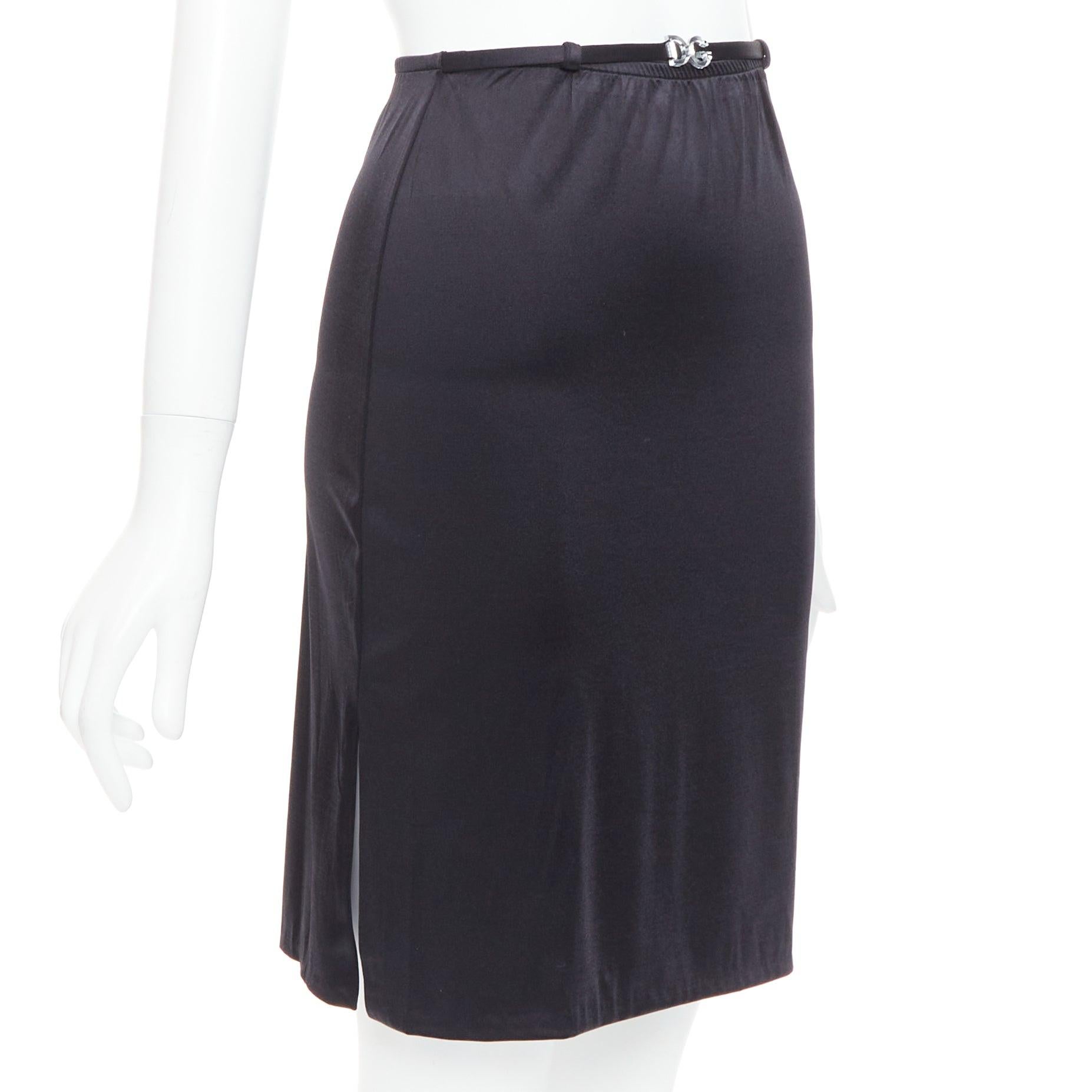 Nero DOLCE GABBANA MARE Gonna vintage nera trasparente con logo DG in resina IT40 S in vendita