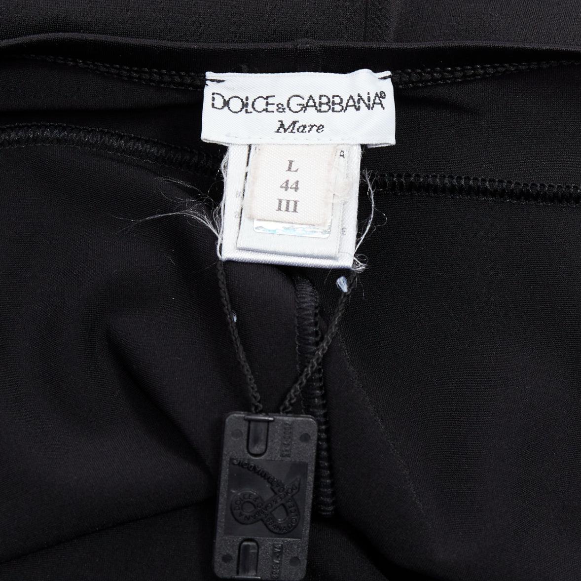 DOLCE GABBANA Mare Vintage black logo clear PVC strap bustier dress IT44 L For Sale 3