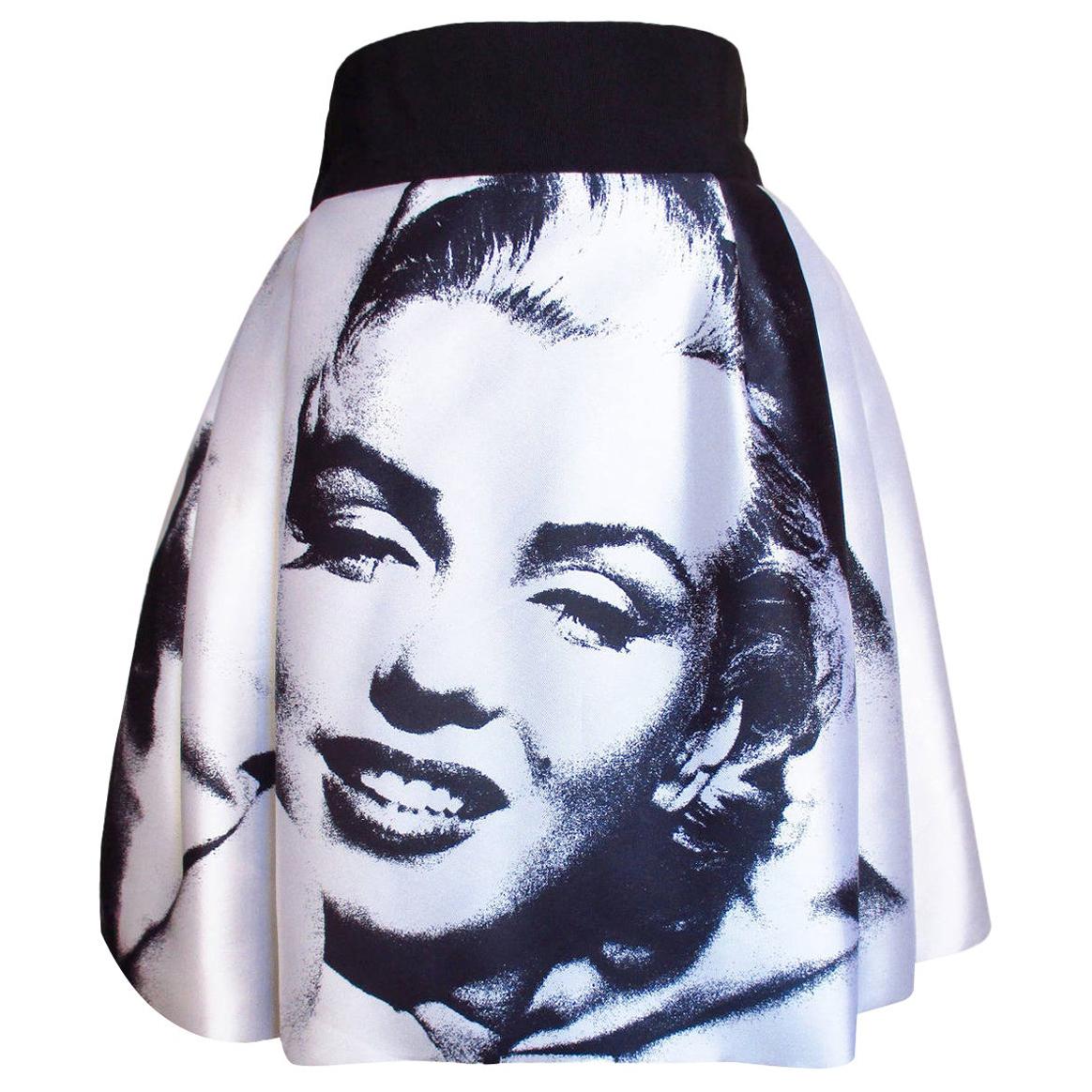 Dolce & Gabbana Marilyn Monroe Print Silk Skirt