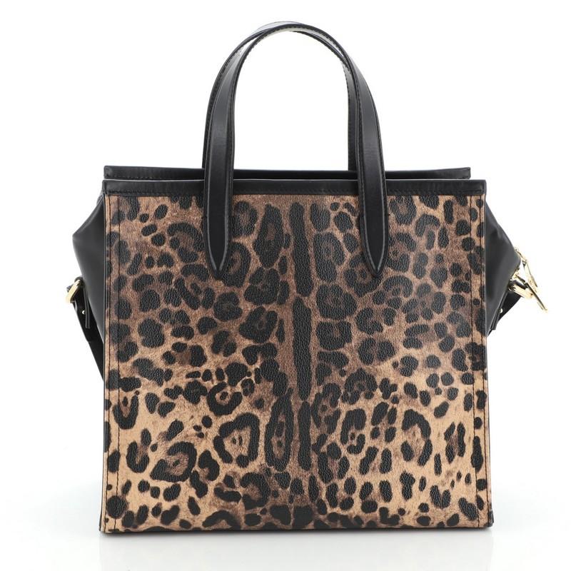 Black Dolce & Gabbana Market Shopping Tote Printed Coated Canvas and Leather Medium