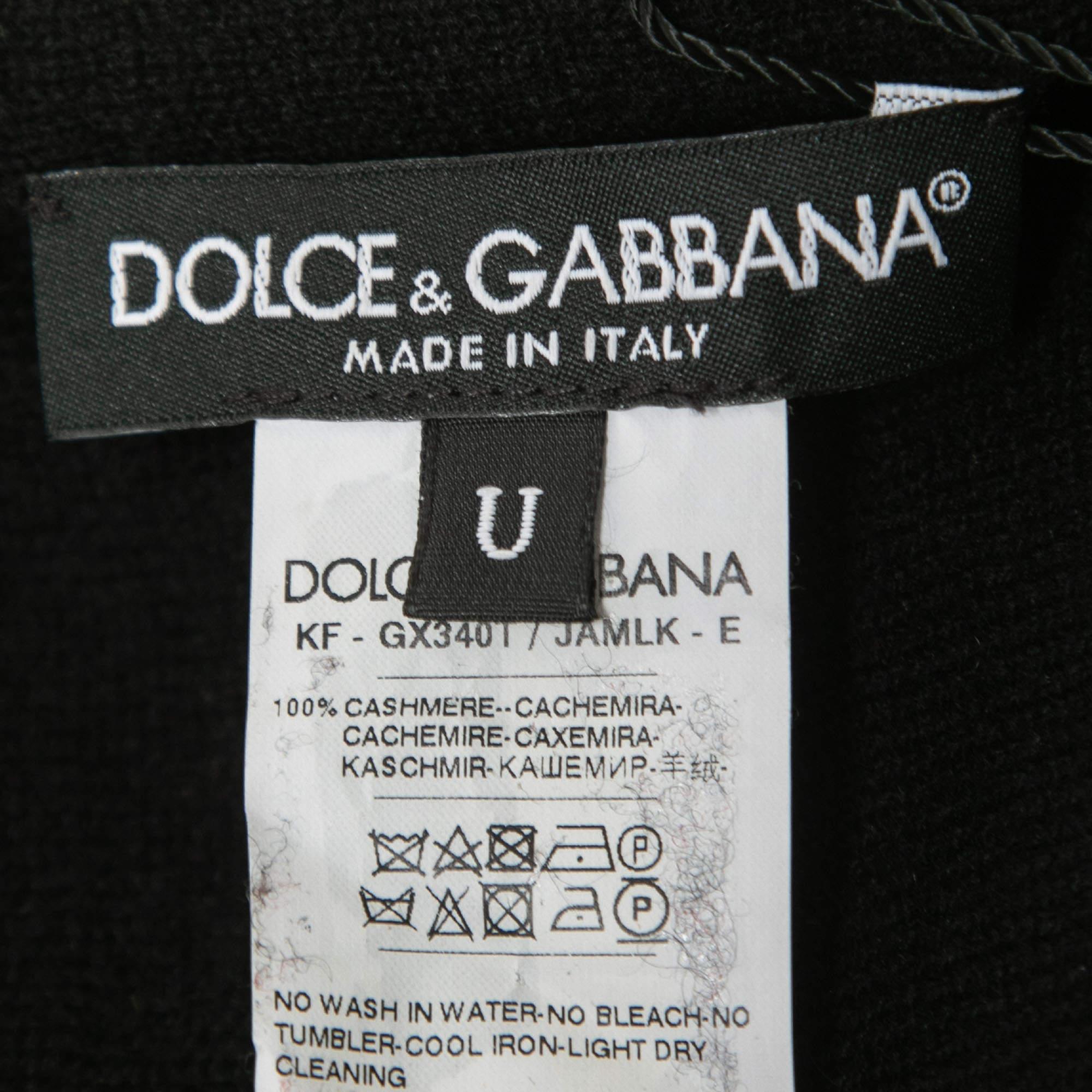 Dolce & Gabbana Maroon/Schwarzes Logo Royal Love Stola aus Kaschmirstrick mit Logo Damen im Angebot