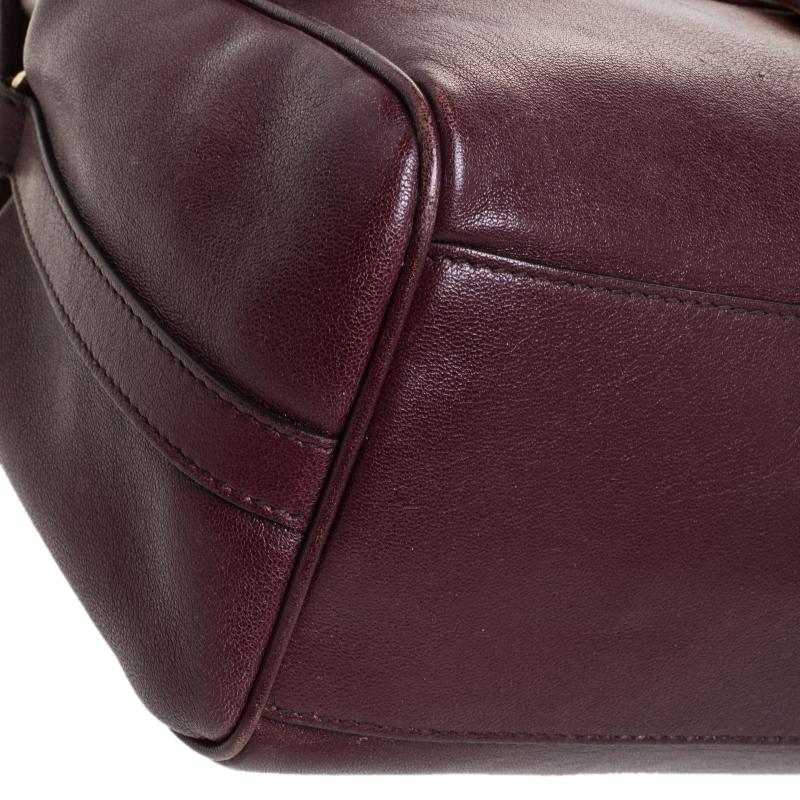 Dolce & Gabbana Maroon Leather Miss Dolce Top Handle Bag 4
