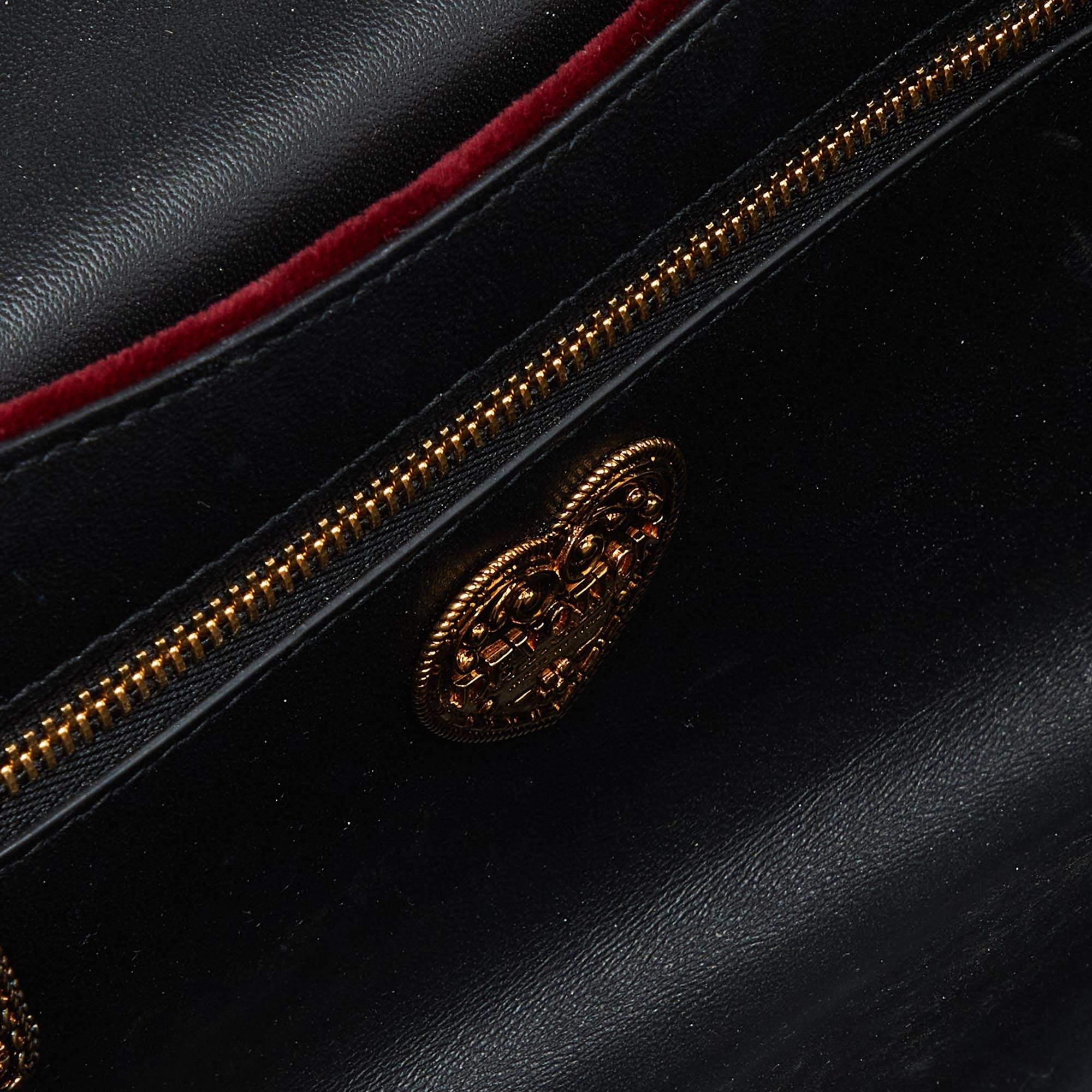 Dolce & Gabbana Maroon Quilted Velvet Devotion Chain Shoulder Bag For Sale 7