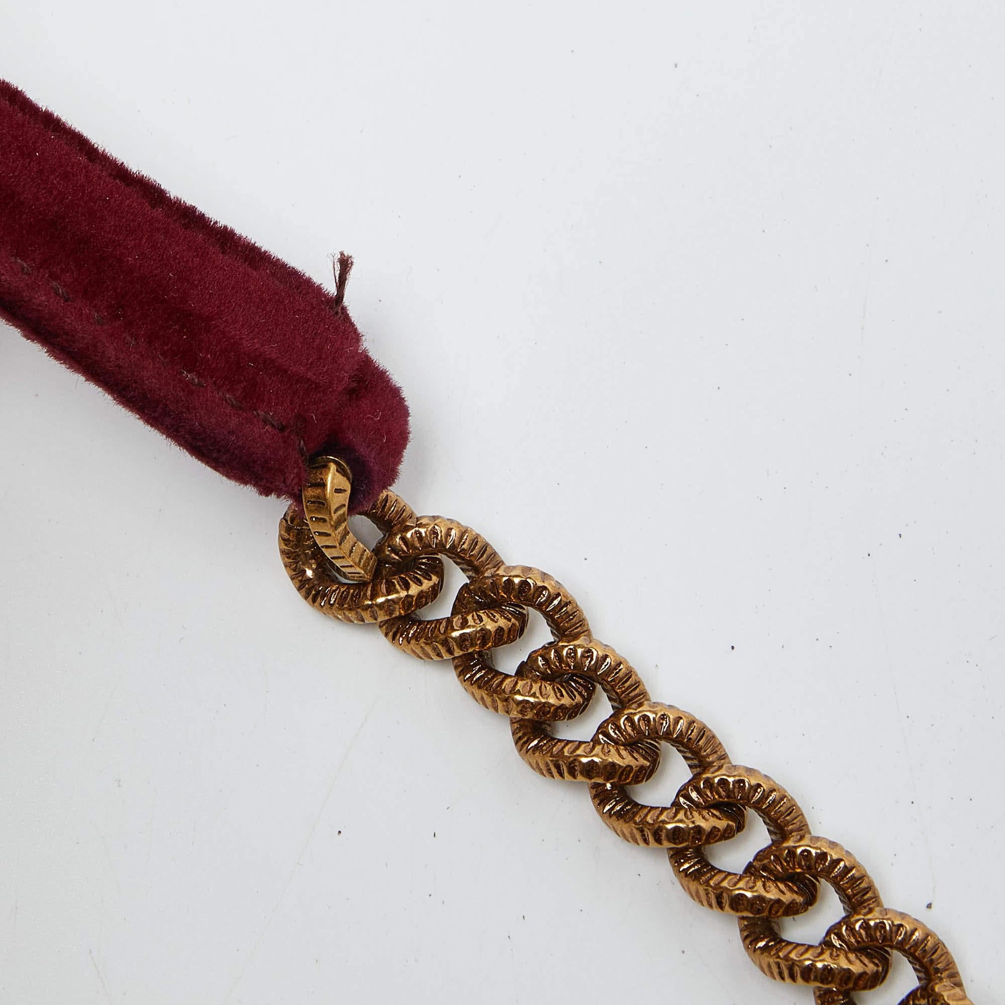 Dolce & Gabbana Maroon Quilted Velvet Devotion Chain Shoulder Bag 8