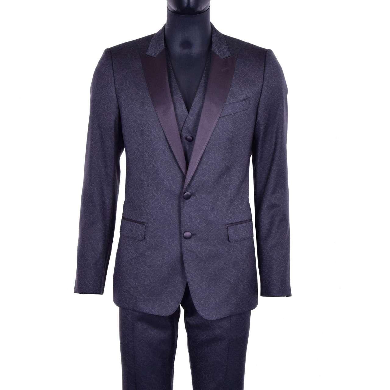 Dolce & Gabbana - MARTINI 3-Pieces Tuxedo Suit Gray 44 For Sale 3