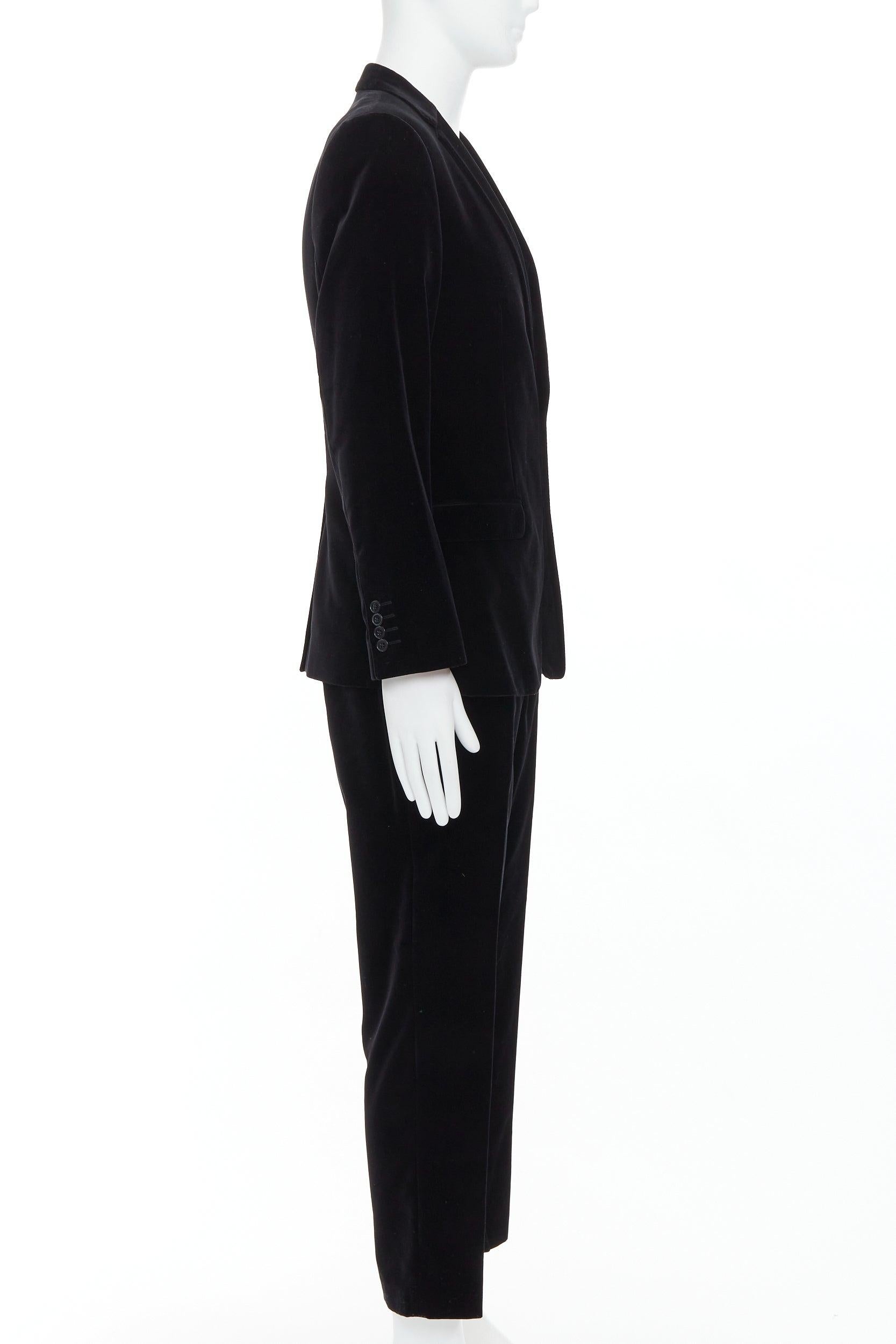 Black DOLCE GABBANA Martini Fit black cotton velvet blazer jacket pants suit IT48 M For Sale