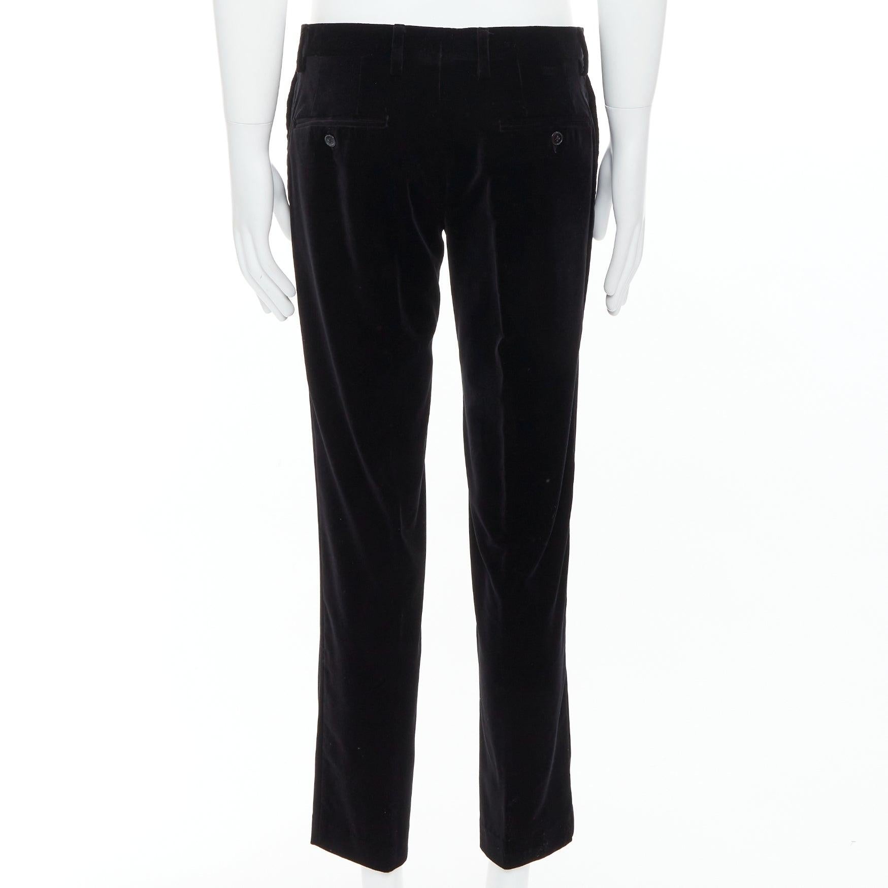DOLCE GABBANA Martini Fit black cotton velvet blazer jacket pants suit IT48 M For Sale 2