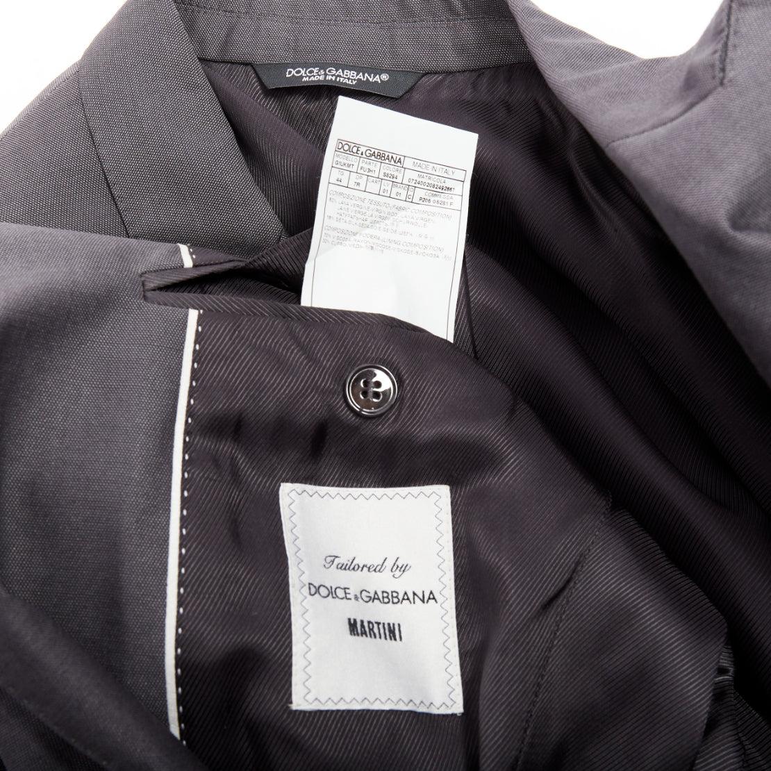 Dolce & Gabbana Martini Gris laine soie simple poitrine costume 3 pièces IT44 XS en vente 7