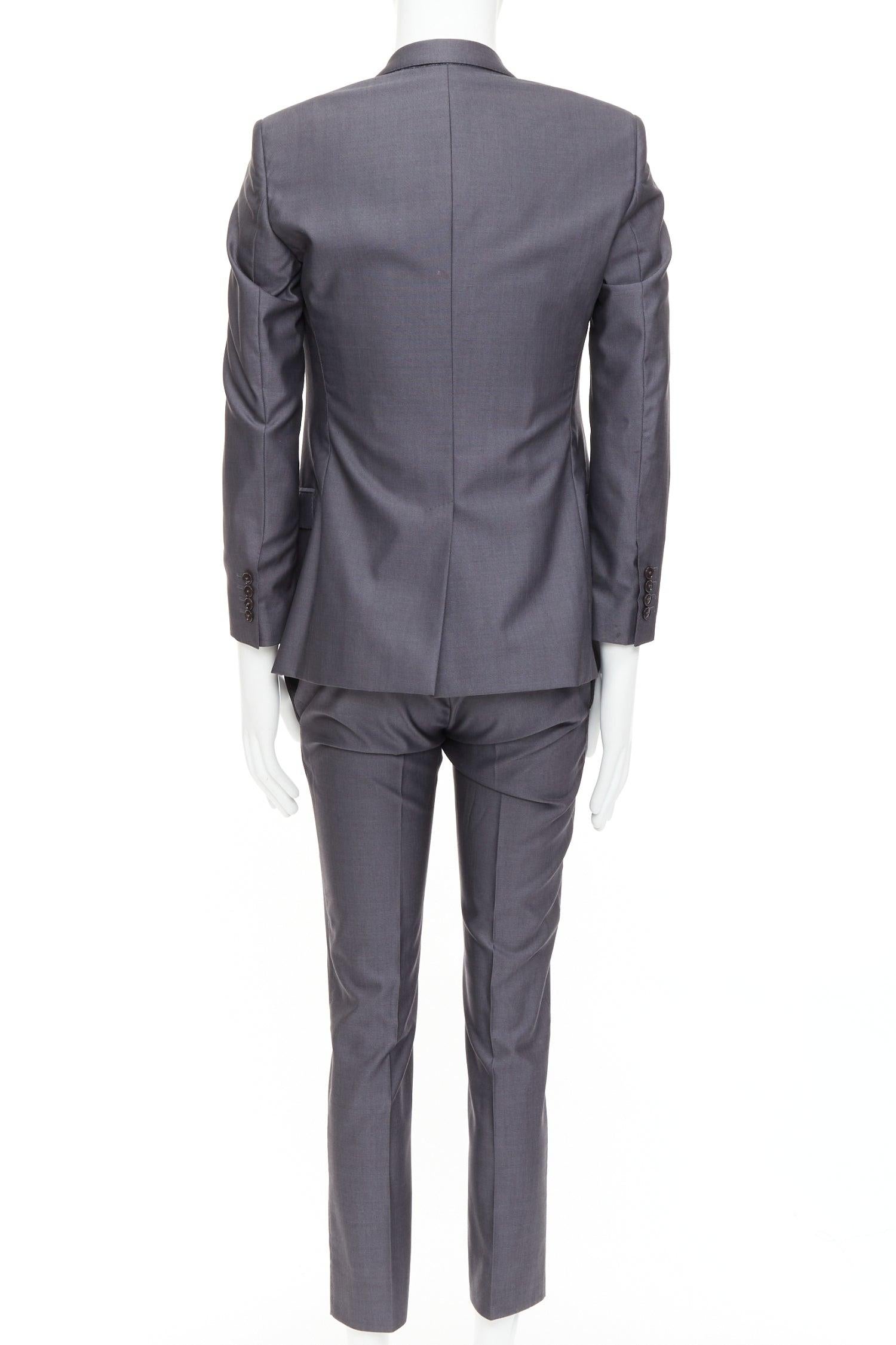 Dolce & Gabbana Martini Gris laine soie simple poitrine costume 3 pièces IT44 XS en vente 1