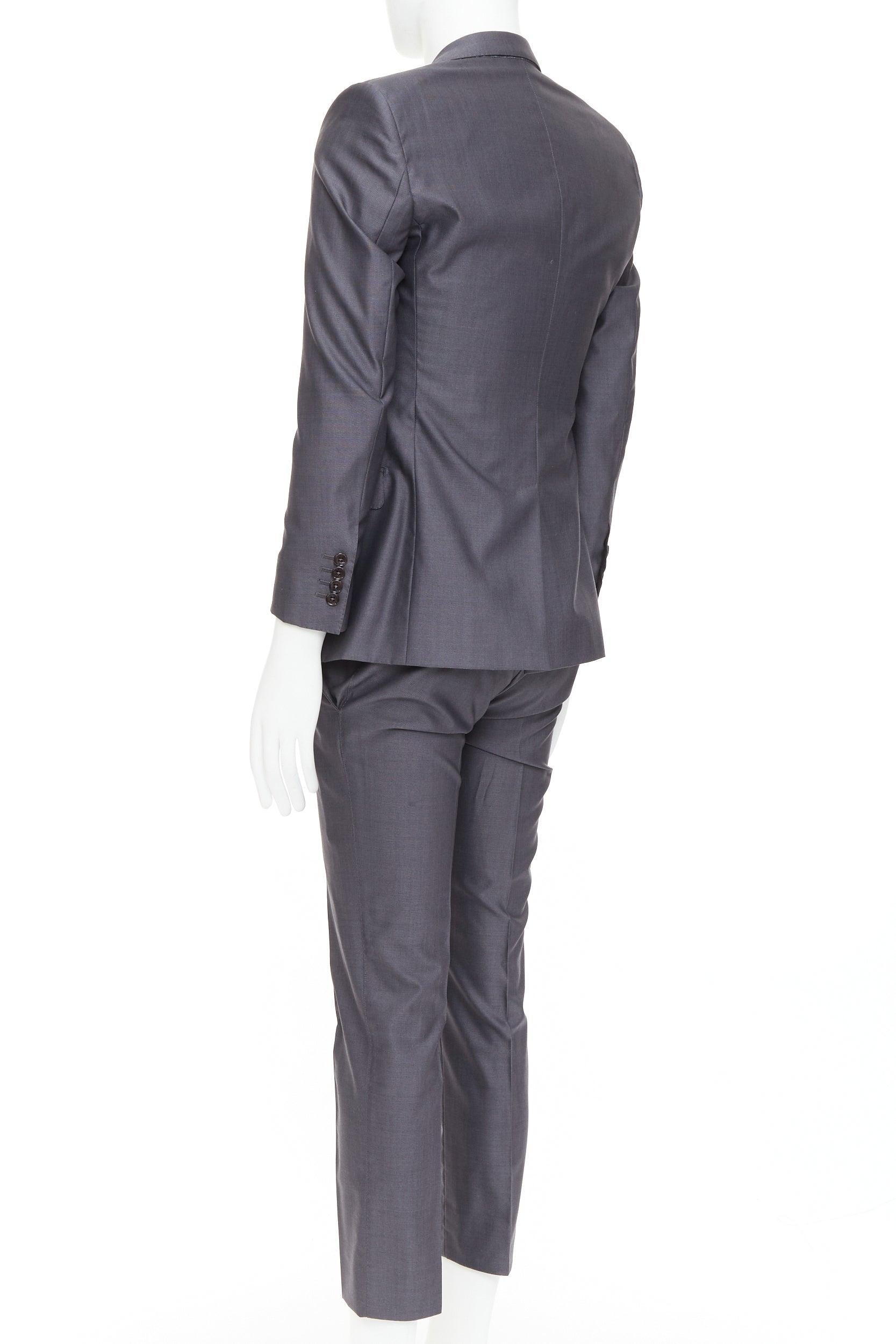 Dolce & Gabbana Martini Gris laine soie simple poitrine costume 3 pièces IT44 XS en vente 2