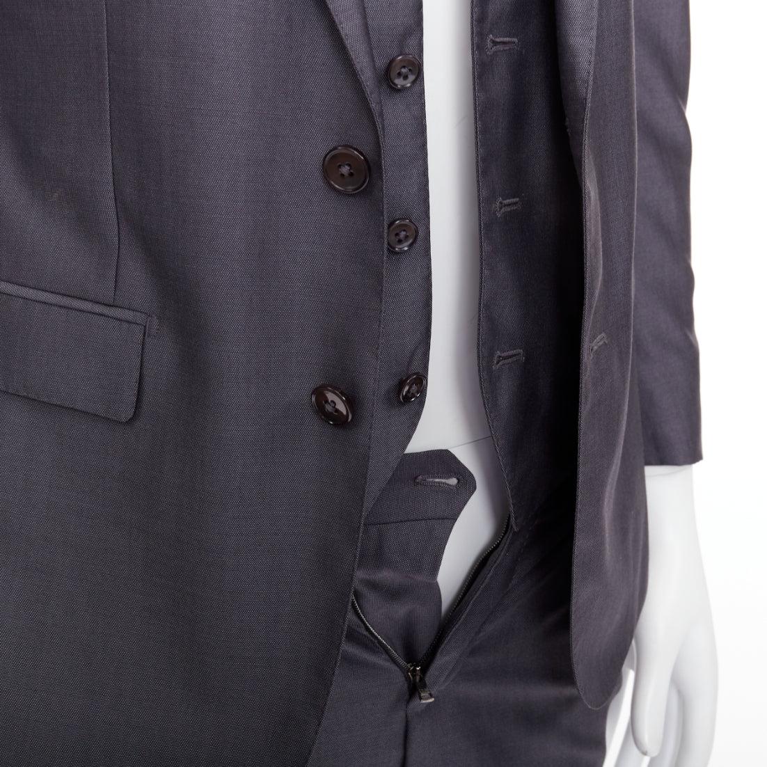 Dolce & Gabbana Martini Gris laine soie simple poitrine costume 3 pièces IT44 XS en vente 5