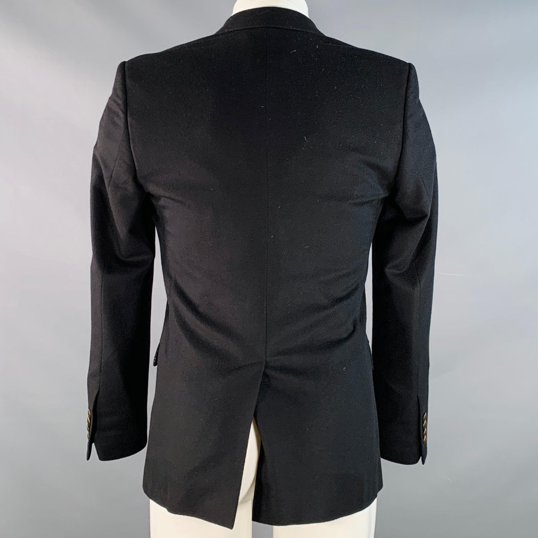 DOLCE & GABBANA MARTINI Taille 36 Manteau de sport en soie cachemire noir à simple boutonnage Excellent état - En vente à San Francisco, CA