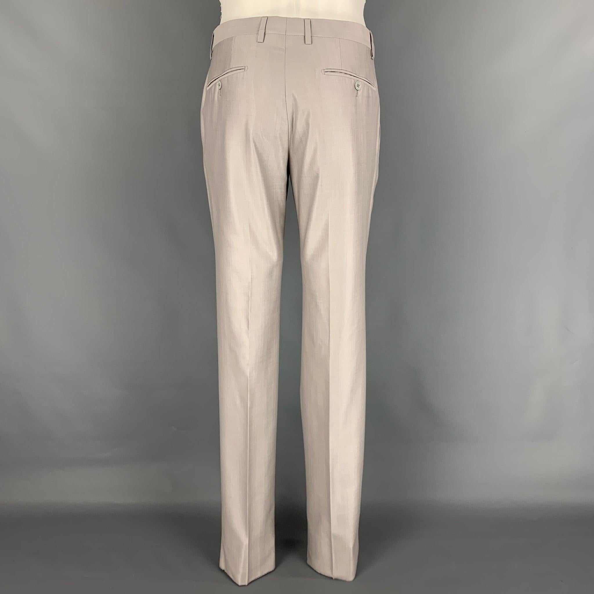 DOLCE & GABBANA Martini Size 36 Long Light Grey Wool / Silk 3 Piece Suit For Sale 3