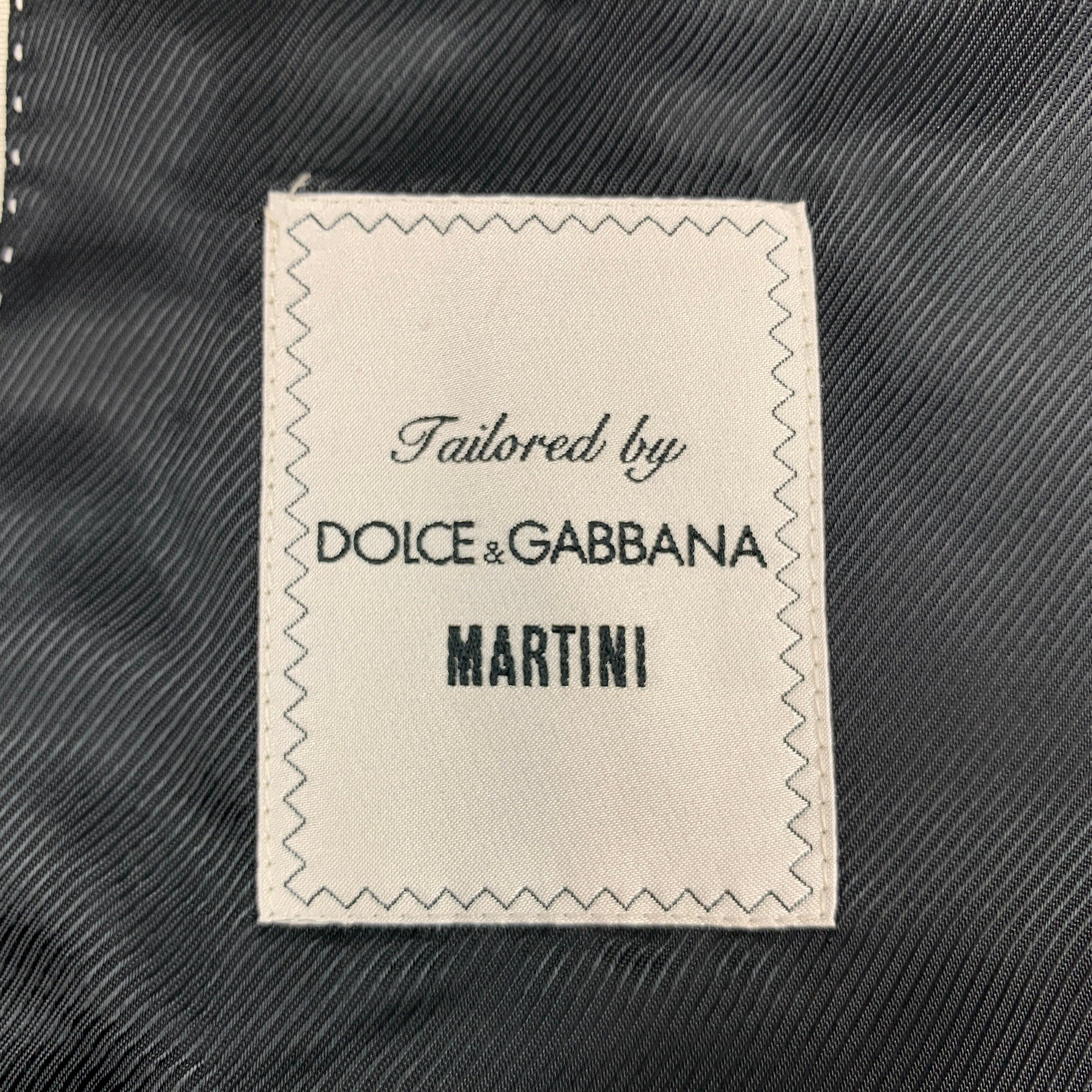 DOLCE & GABBANA Martini Size 38 Charcoal Wool / Silk Peak Lapel Sport Coat For Sale 3