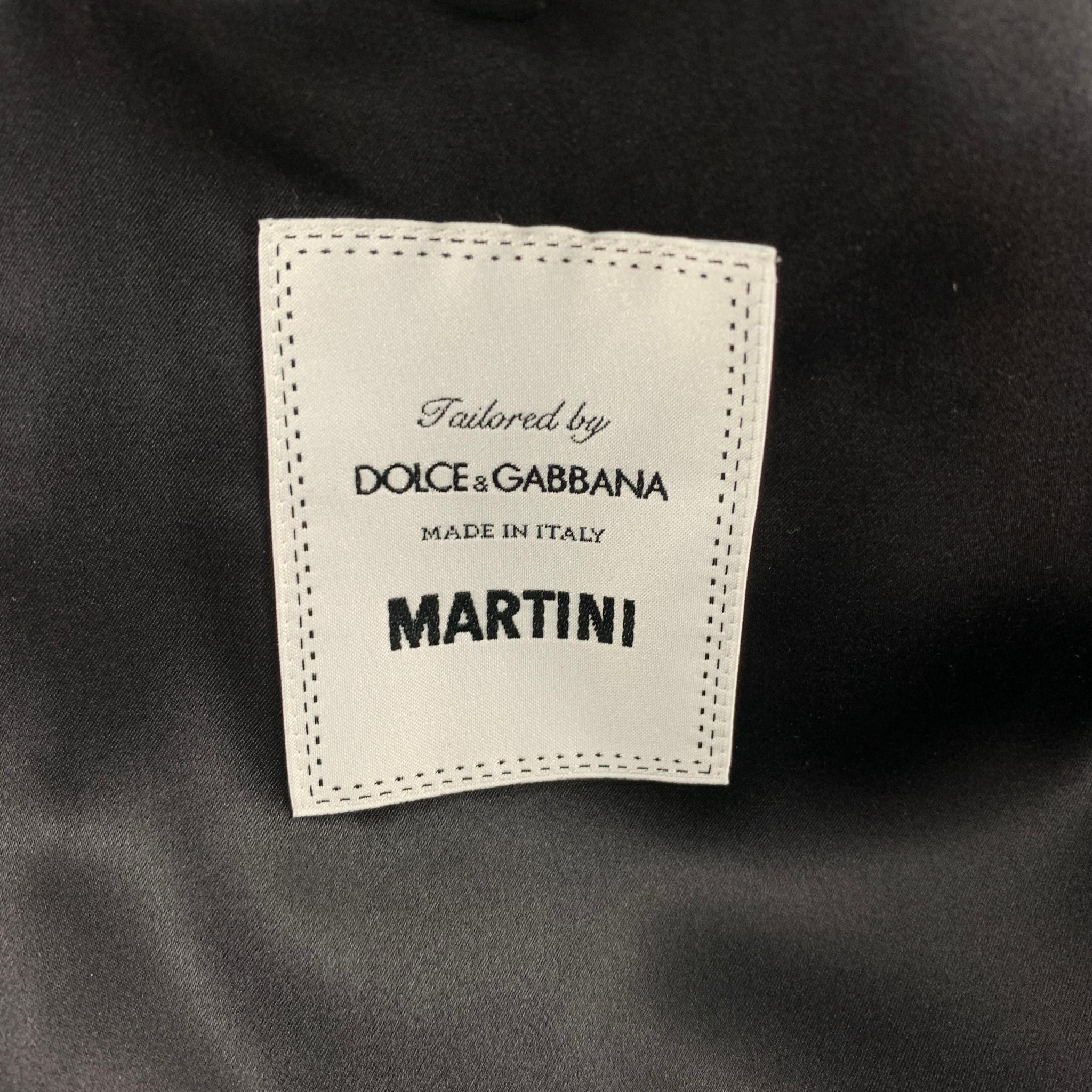 DOLCE & GABBANA Martini Size 40 Black White Dots Silk Polyester 3 Piece Suit 4