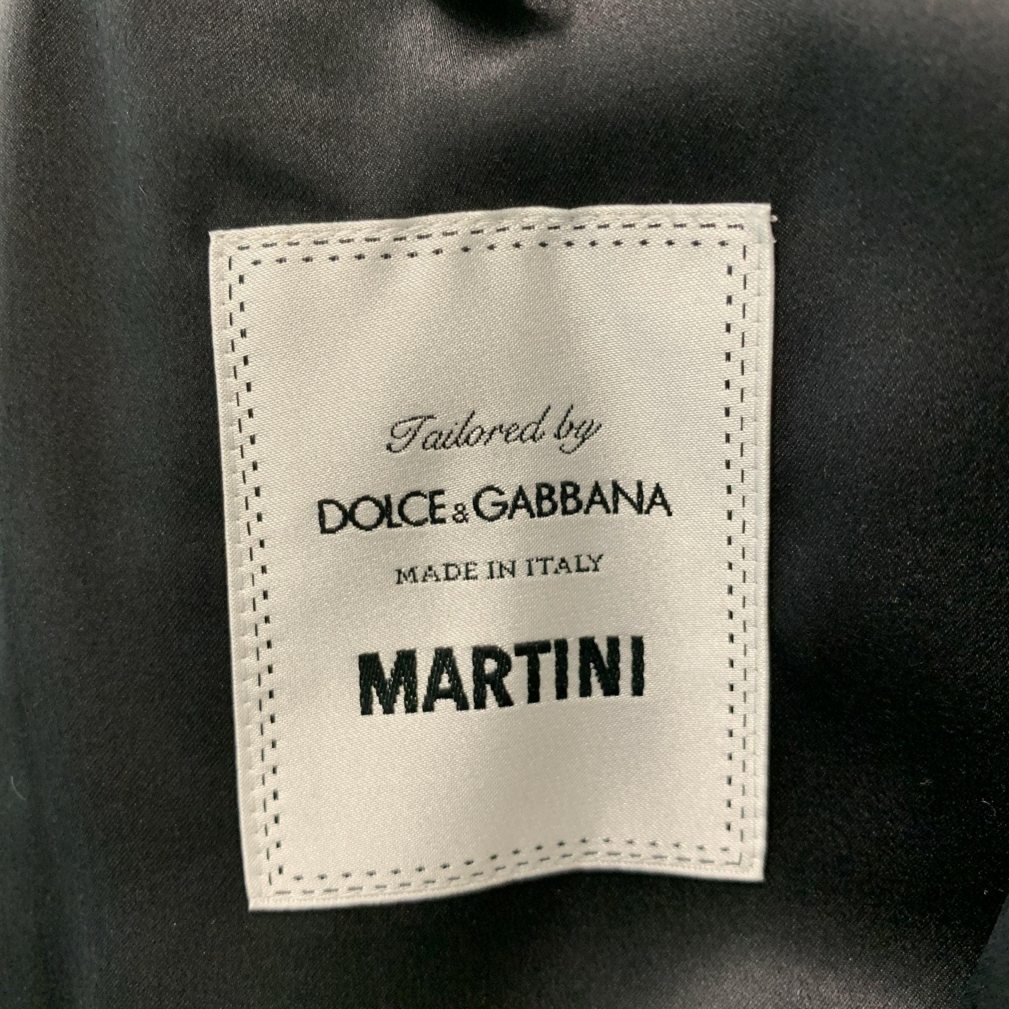 DOLCE & GABBANA Martini Size 40 Black White Polka Dot Silk Polyester 36 Tuxedo For Sale 6