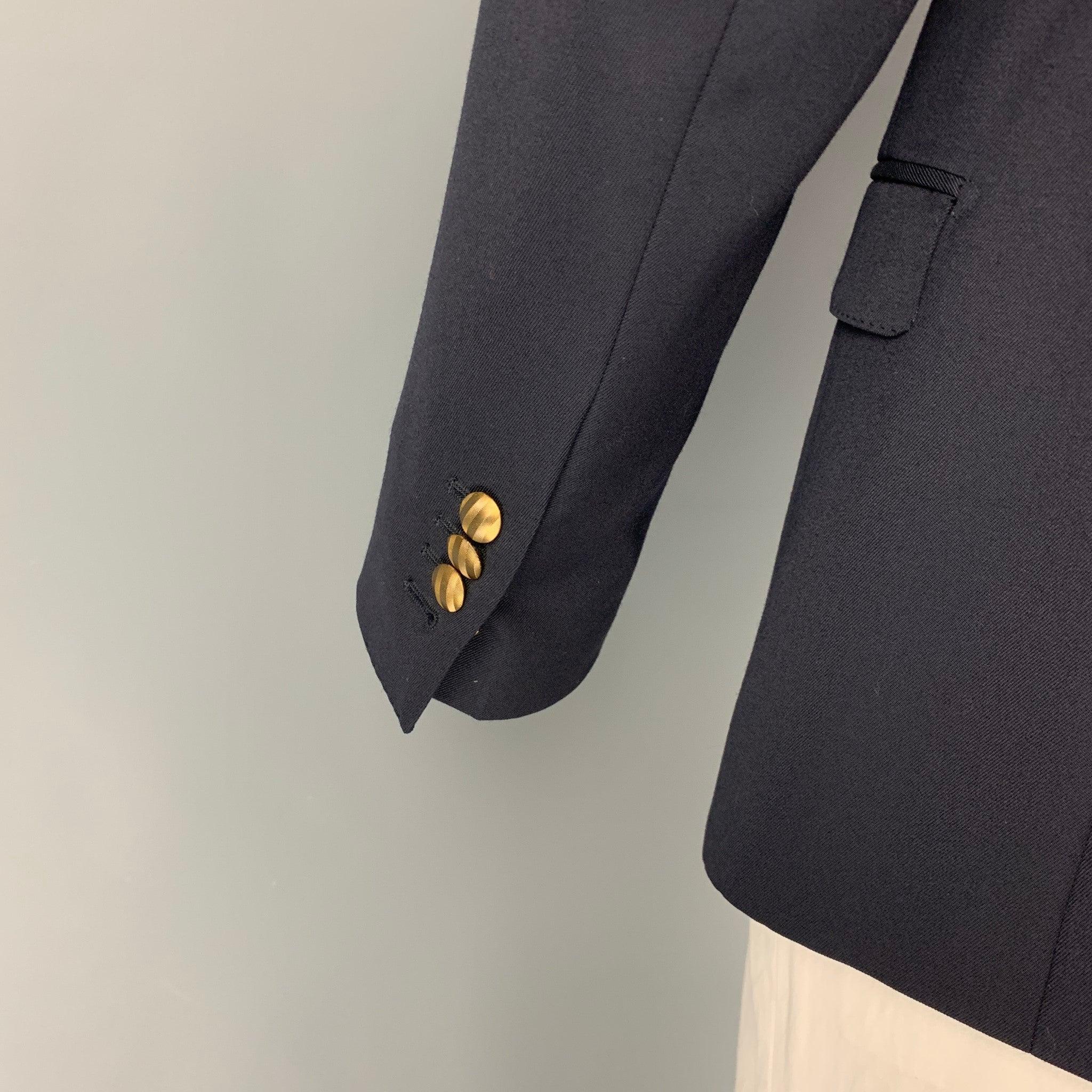 Men's DOLCE & GABBANA Martini Size 42 Regular Navy Wool Silk Sport Coat For Sale