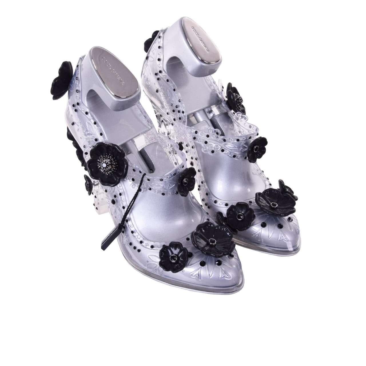 Dolce & Gabbana - Mary Jane Cinderella Pumps Silver EUR 36 For Sale 3
