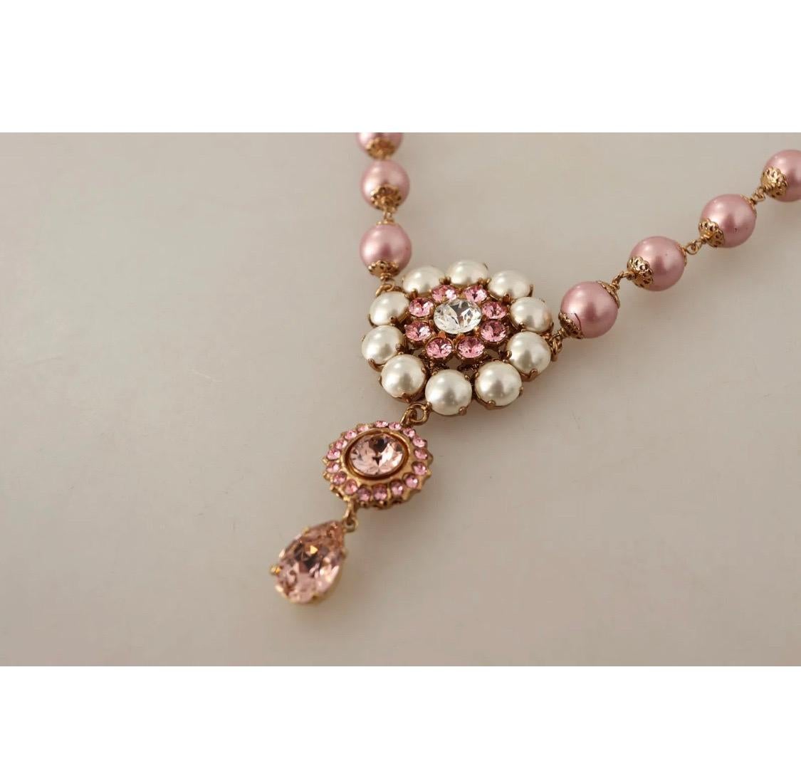 Women's Dolce & Gabbana massive charm pink and gold necklace  For Sale