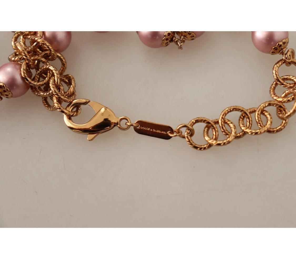 Dolce & Gabbana massive charm pink and gold necklace  For Sale 2