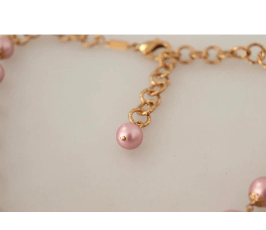 Dolce & Gabbana massive charm pink and gold necklace  For Sale 3