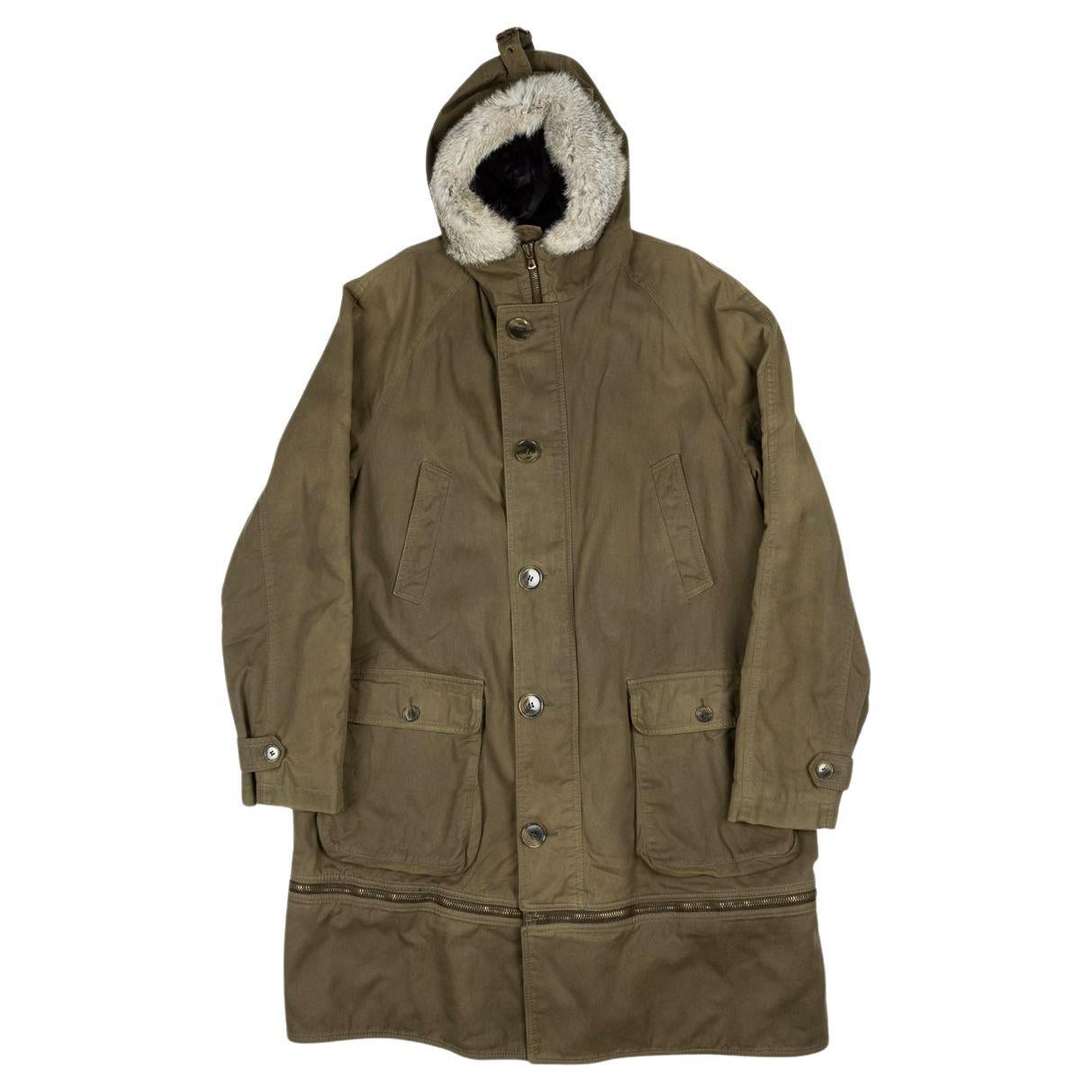 Dolce Gabbana Men Coat AW03 Parka Fur Vintage Size ITA52 -L/XL, S963 For Sale