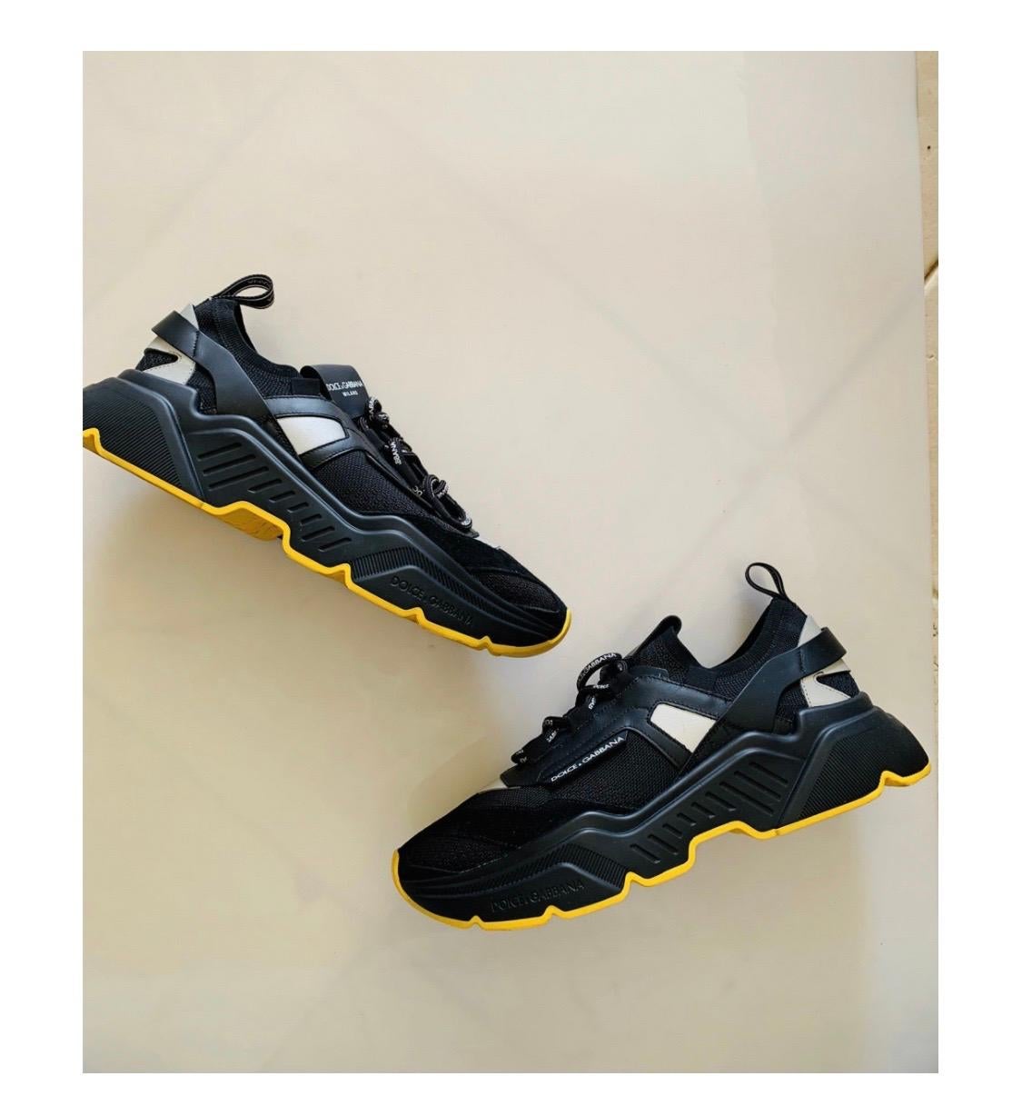 Black Dolce & Gabbana men daymaster trainer leather black sneakers 