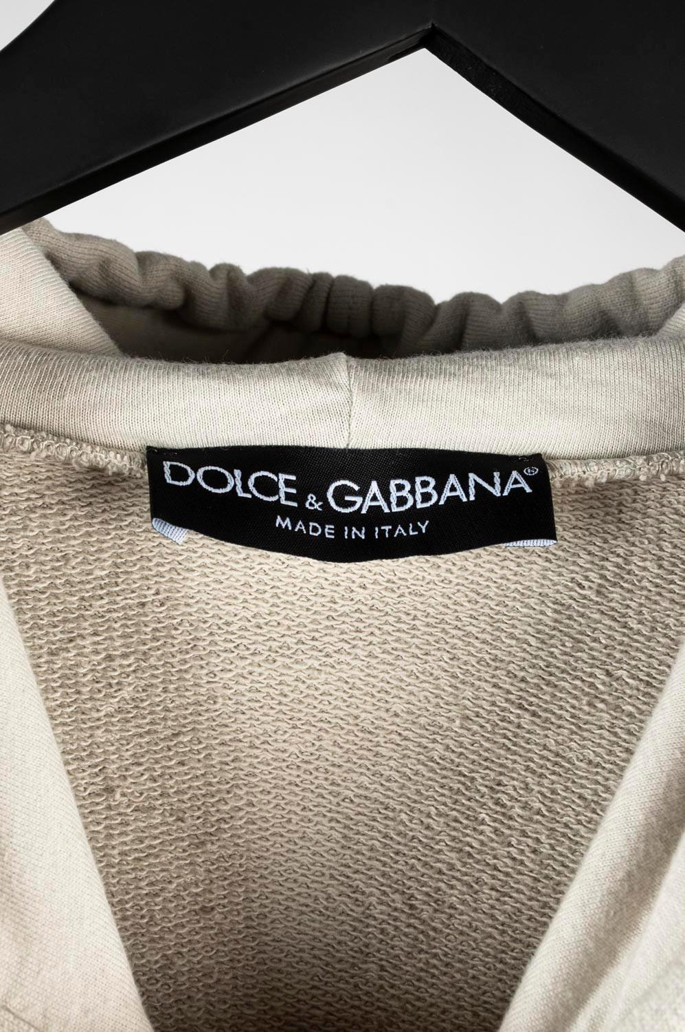 Dolce Gabbana Men Hoodie Mic Jagger Distressed Sweatshirt Size 48 (M/L) S482 For Sale 2