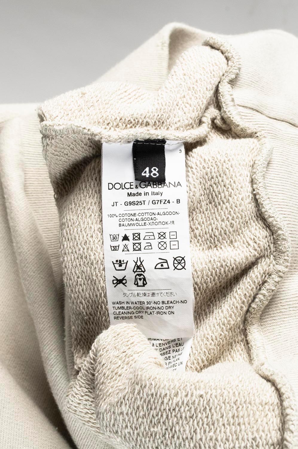Dolce Gabbana Men Hoodie Mic Jagger Distressed Sweatshirt Size 48 (M/L) S482 For Sale 3