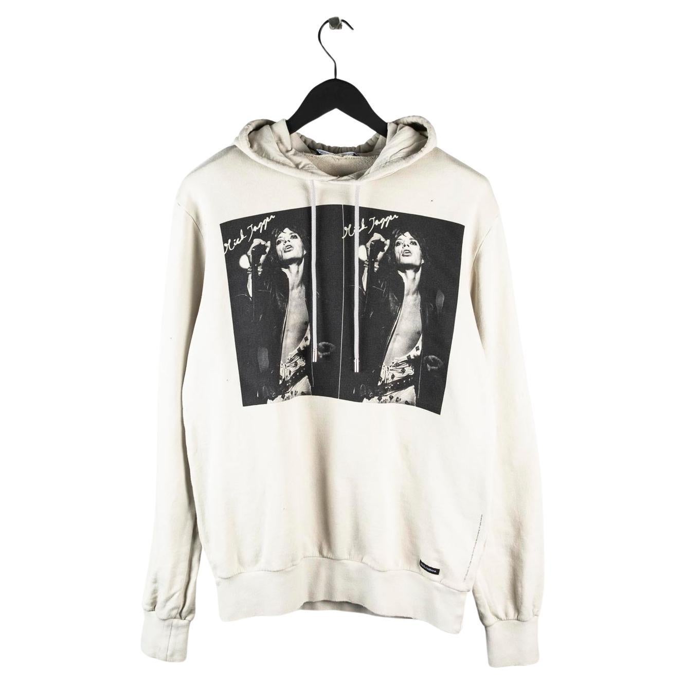 Dolce Gabbana Men Hoodie Mic Jagger Distressed Sweatshirt Size 48 (M/L) S482 For Sale