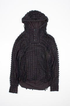 Dolce Gabbana Herren-Pullover mit Kapuze und Netzüberzug in doppelter Schicht, Größe IT46/Medium