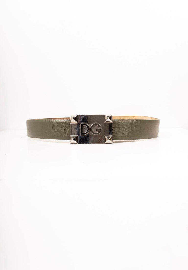 Dolce Gabbana Men Leather Belt Khaki Size L For Sale at 1stDibs, image size:768x1102