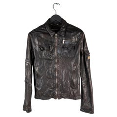 Used Dolce Gabbana Men Leather Jacket Bomber Men Jacket Size ITA46 (Small), S655
