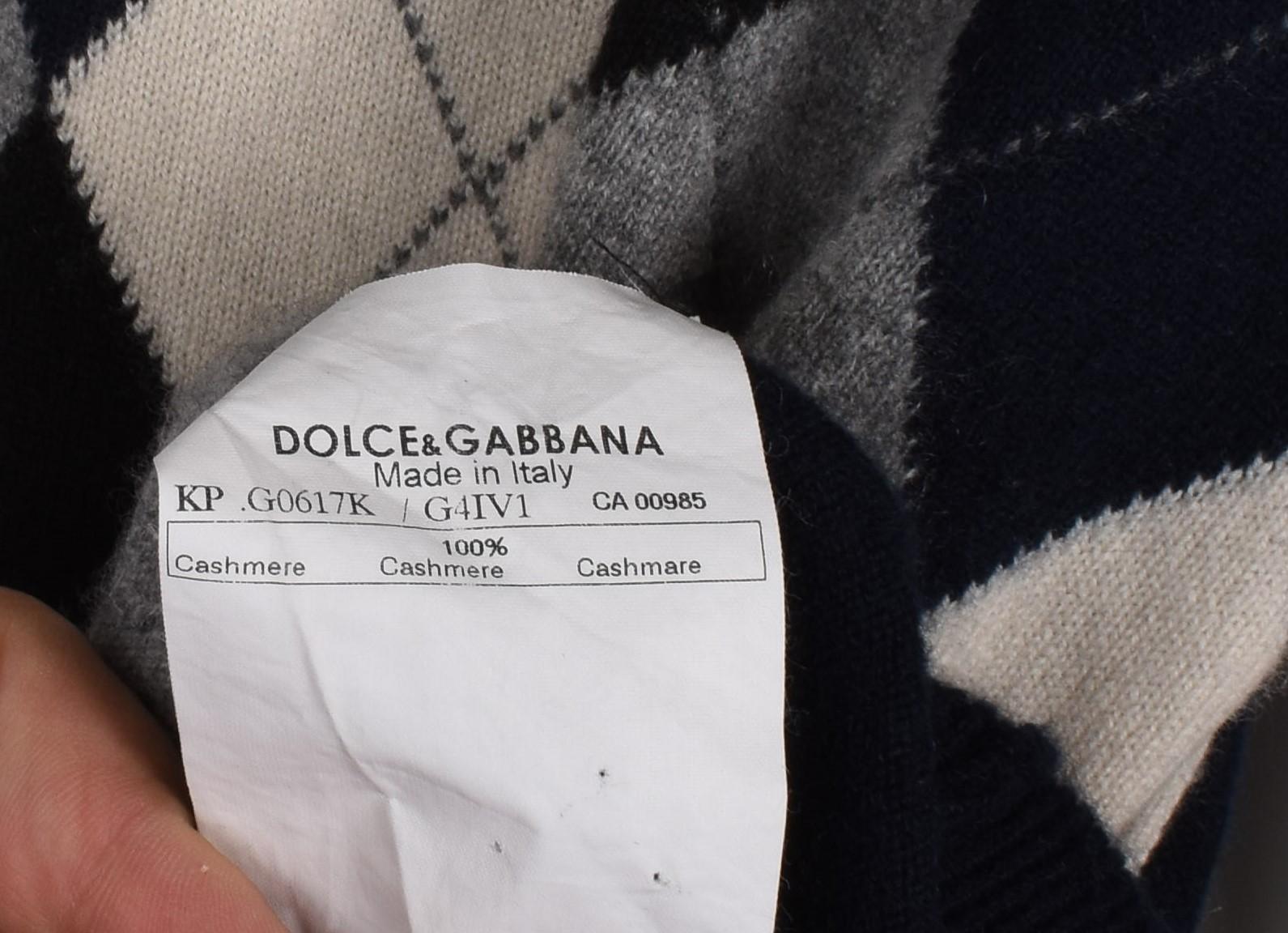 Dolce Gabbana Herren Pullover Rollkragenpullover Kaschmir Größe IT52-L, S1666 im Zustand „Gut“ im Angebot in Kaunas, LT