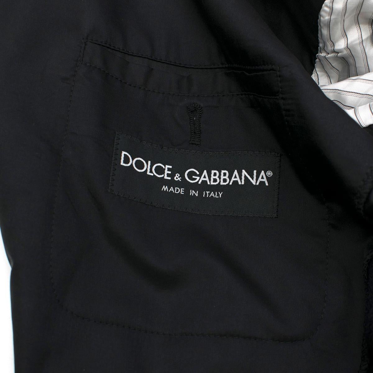 Dolce & Gabbana Men's Black Wool-blend Tailored Jacket estimated SIZE S 4