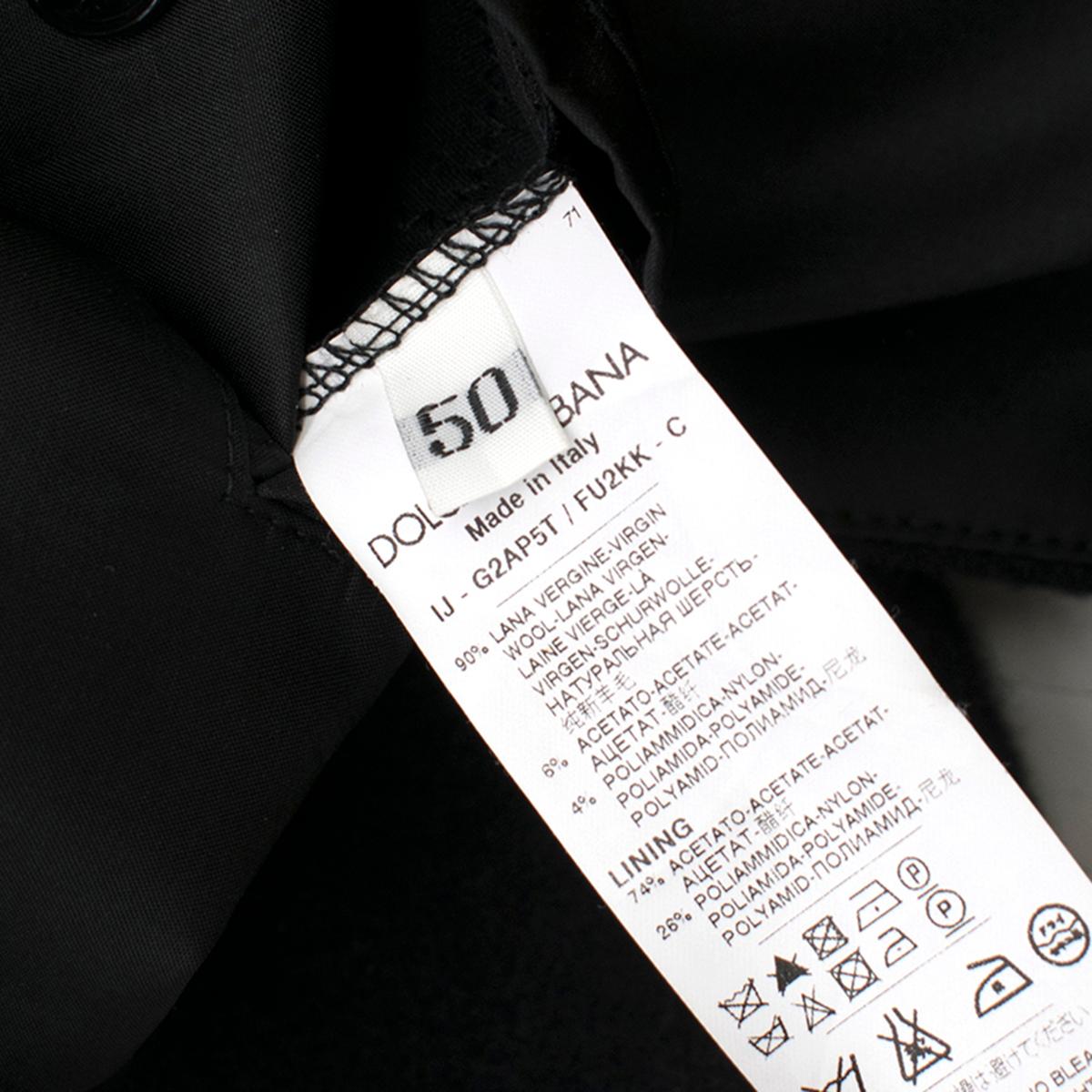 Dolce & Gabbana Men's Black Wool-blend Tailored Jacket estimated SIZE S 5