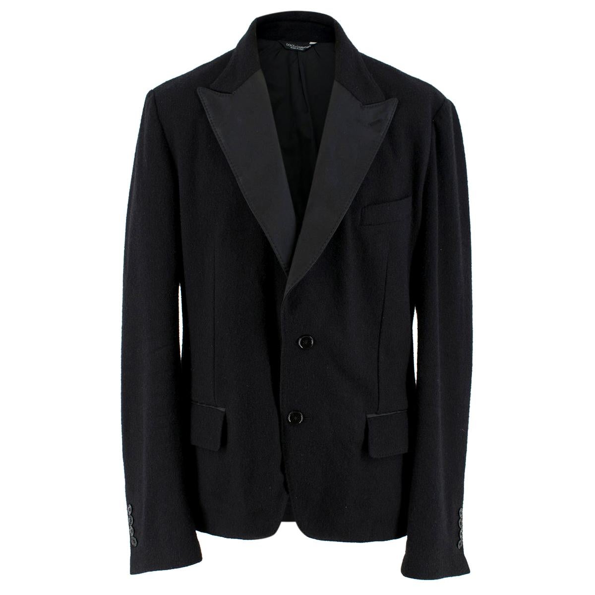 Dolce & Gabbana Men's Black Wool-blend Tailored Jacket estimated SIZE S