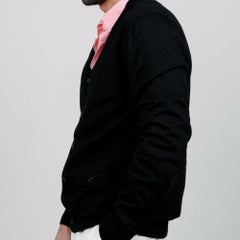 Dolce & Gabbana Men's Black Wool Cardigan XL, Excellent Condition