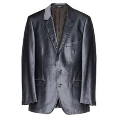 Dolce & Gabbana Men's Grey Velour Blazer IT52 L, Contemporary Style