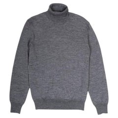 Dolce & Gabbana Men's Grey Wool-Alpaca Turtleneck Sweater, Size M