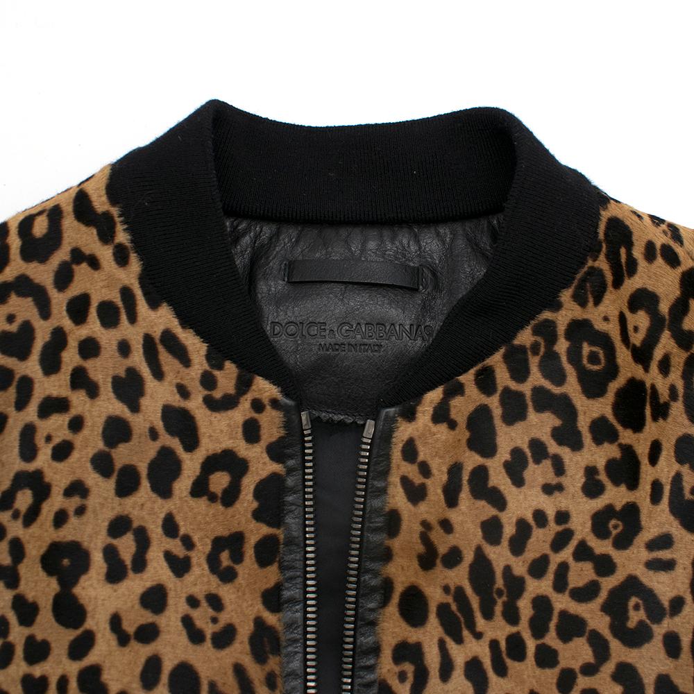 Dolce & Gabbana Leopard-print Bomber Jacket in Black for Men Mens Clothing Jackets Casual jackets 